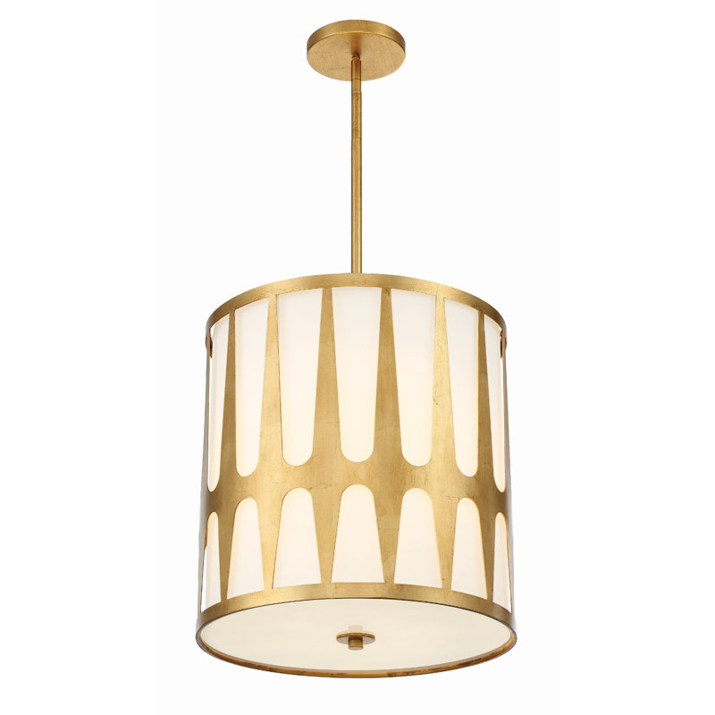 Athziri 4 - Light Lantern Drum Pendant, Gold