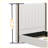 67.5" Tall Headboard Upholstered Bed with Vertical Striped and Wingback Design-1566228885