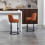 Ensemble de 2 tabourets de bar à hauteur de comptoir, tabourets de bar moderne avec dossier, tabourets de bar rembourrés en lin pour îlot de cuisine-899059414