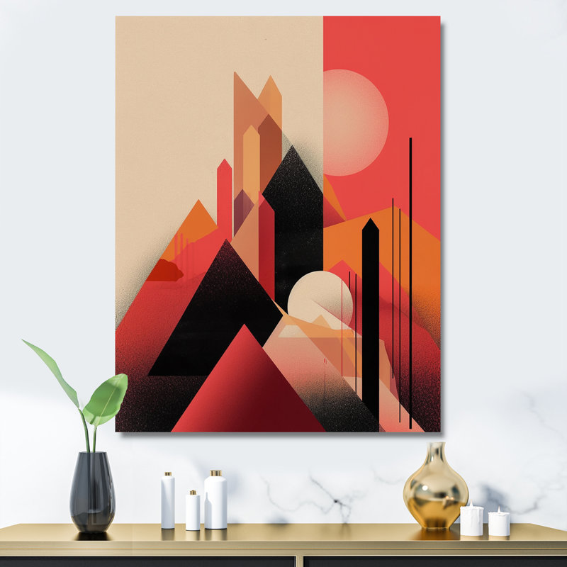 «Abstract Minimal Full Moon Landscape», art abstrait sur toile, paysage abstrait, H 20 po x l 12 po x P 1 po, Toile tendue