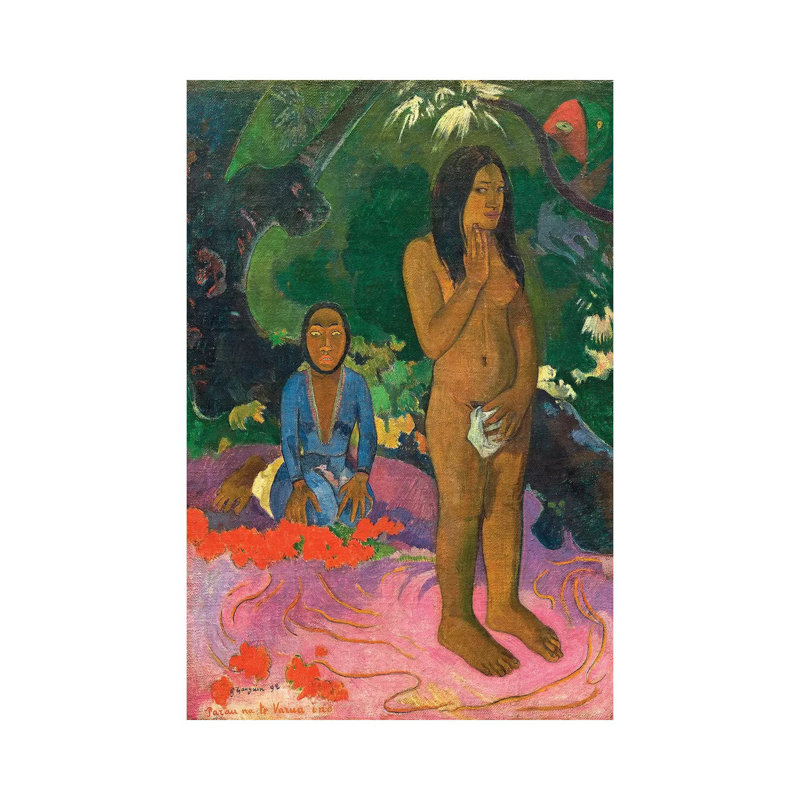 Parau Na Te Varua Ino (Words Of The Devil) by Paul Gauguin - Wrapped Canvas Painting