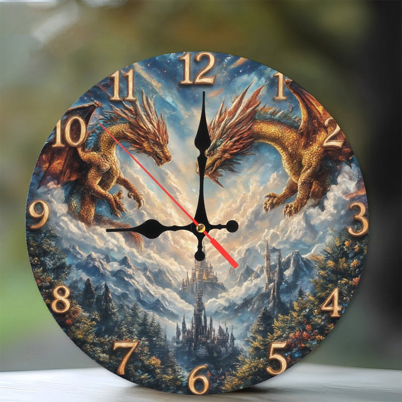 Dragons sur le cadran du château