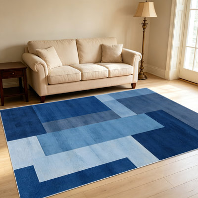 Tapis à motif géométrique 1PC pour le salon, doux et confortable, adapté à toutes les saisons, facile à entretenir, tapis de sol intérieur lavable à la machine, sous la table de ferme convenant à la chambre à coucher, à la salle à manger, au bureau, au couloir, au patio, à la maison,