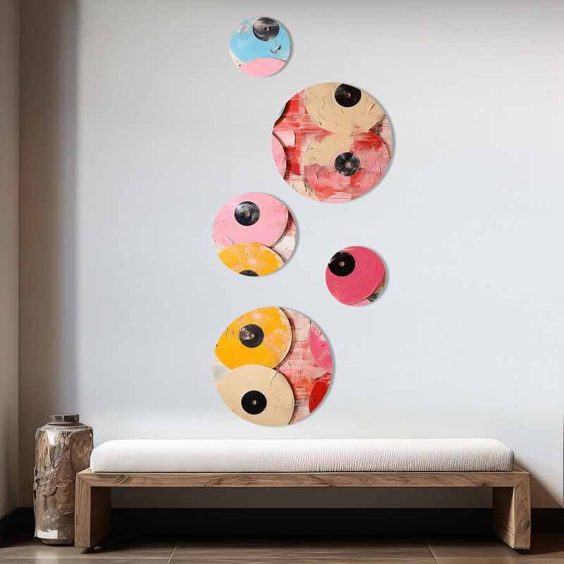 Ensemble de 5 pochettes roses en vinyle