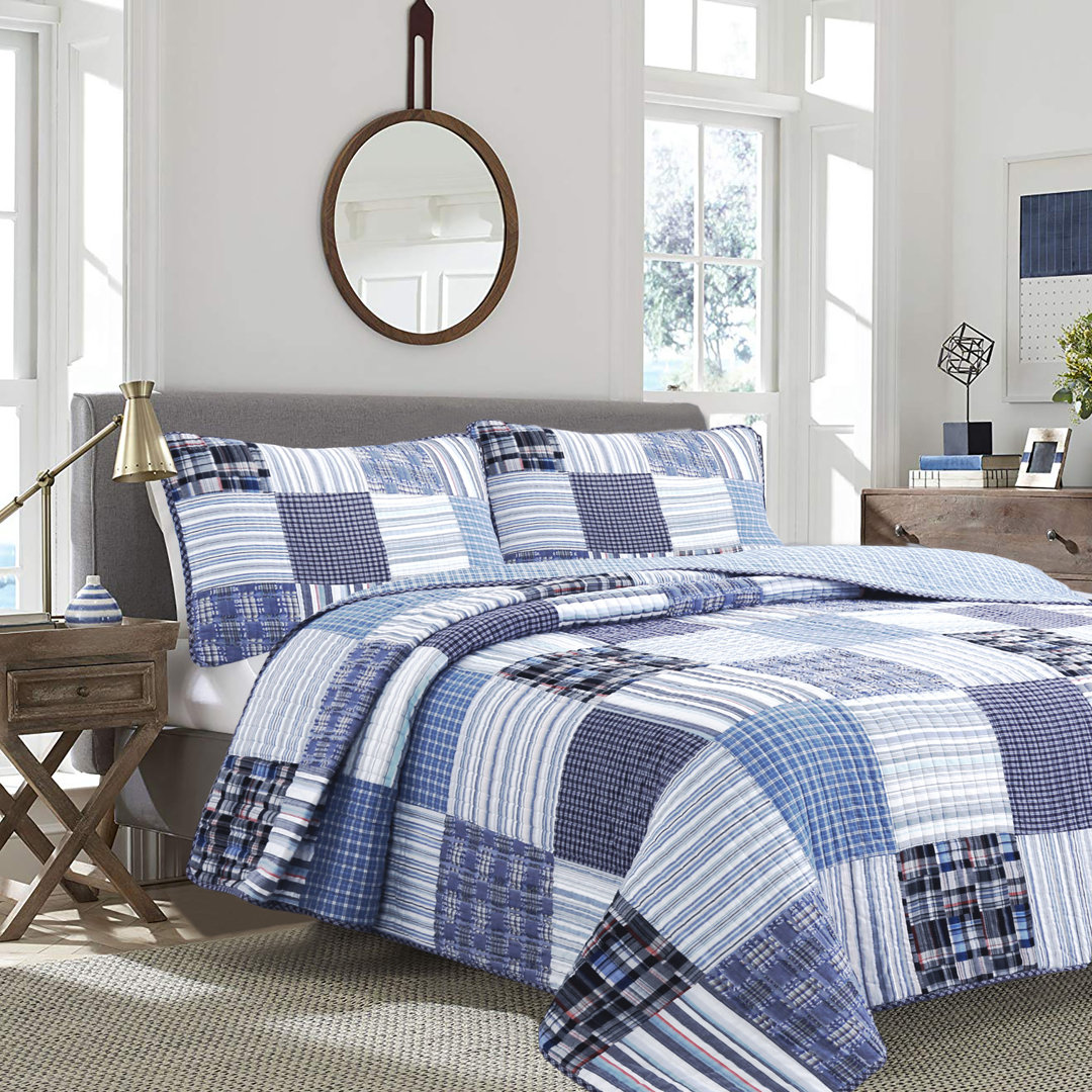 Reversible Modern & Contemporary Quilt Set Cozy Line Home Fashion 
