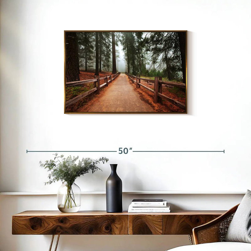 Séquoias du parc Sequoia, Cadre flottant doré, 31 po x 21 po