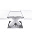 Table de salle à manger carrée blanche, extensible, avec base en acier, capacité de charge moderne de 220 lb, plateau extensible