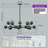 15 - Light Modern Sputnik Chandelier with Smoke Glass Shades and Adjustable Height