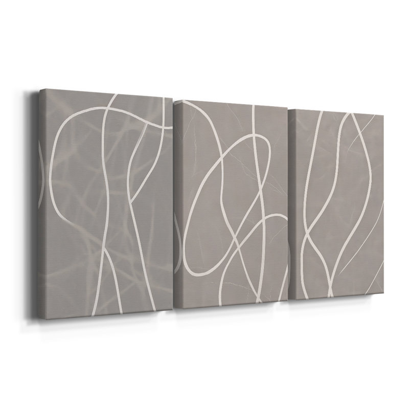 ABSTRACT Series DLxxxxi - Toile tendue sur mesure - 3 pièces, H 12 po x l 24 po