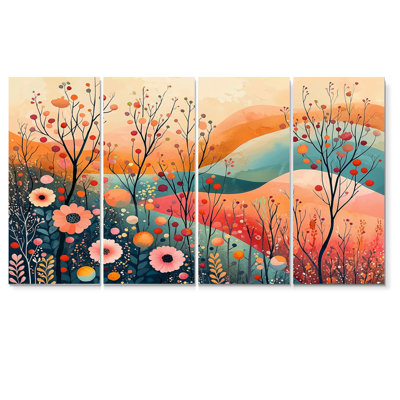 Couleurs pastel du paysage de fleurs du désert I - - Décoration murale botanique - - Art mural moderne
