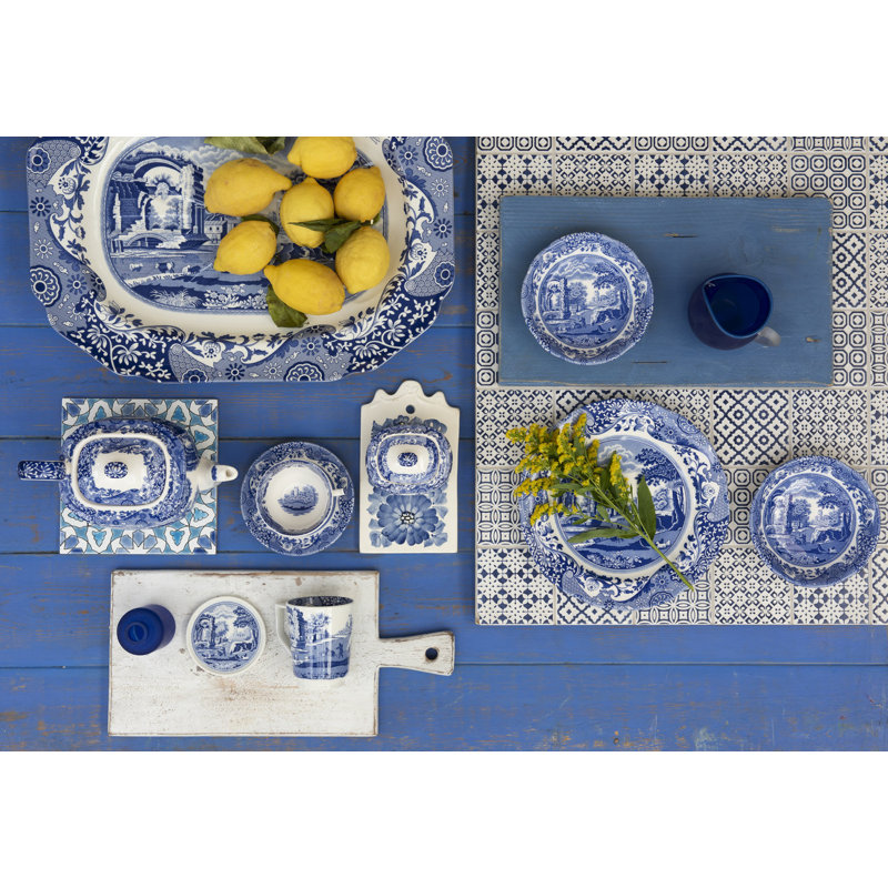 Spode Blue Italian Footed Cake Plate