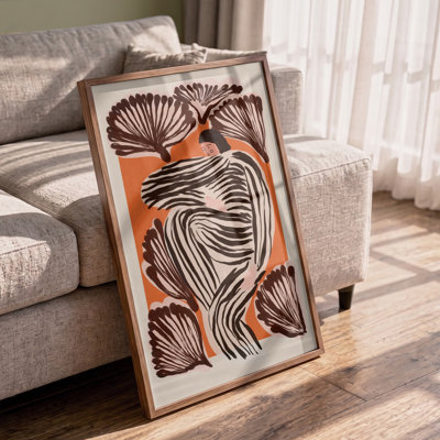Serene Striped Woman Print by Other Artist