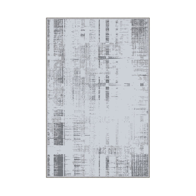 Tapis luxueux 100% polyester 5,2 x 7,5 pi, hauteur des poils de 0,4 po | Antibactérien, points antidérapants en PVC, lavable à la machine | Élégante impression numérique en 3D, parfaite pour le décor du salon et de la chambre à coucher