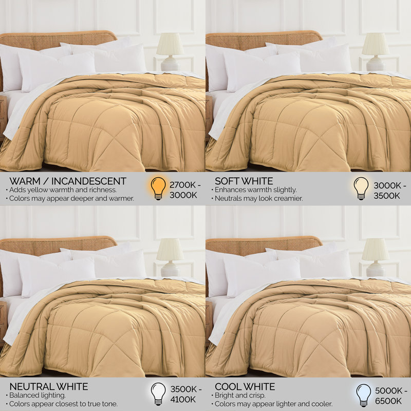 Édredon en duvet synthétique Southwest Fine Linens, Édredon simple, Or