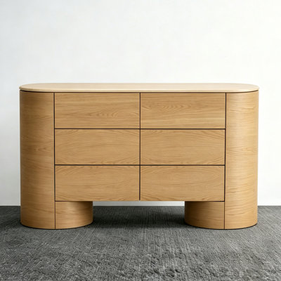 Modern minimalist elliptical side cabinet