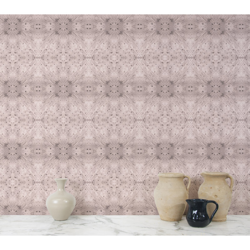 Abra Celestial Diamonds Premium Matte 10' L x 24" W Wallpaper Roll, Faux Grasscloth, Non-pasted, Copper