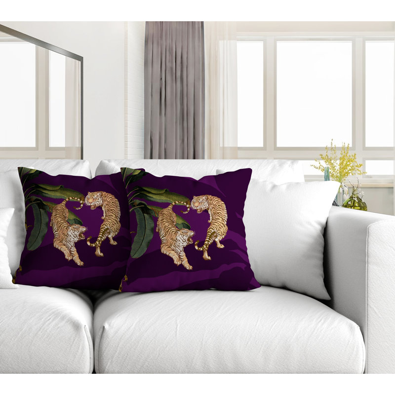 Housse et insert de coussin carré intérieur / extérieur , L 17 po x H 17 po, Mauve