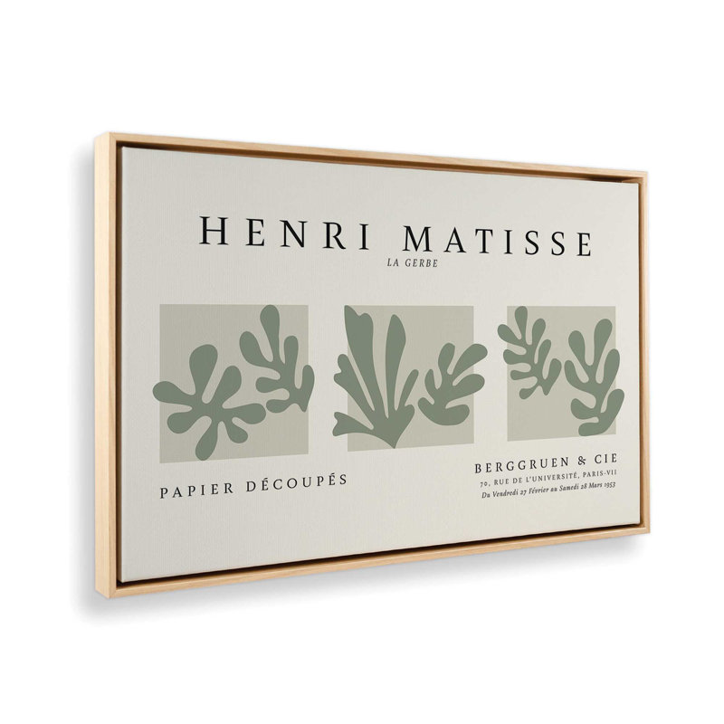 La Gerbe Trio Matisse, reproduction d'art sur toile encadrée, H 20,75 po x l 30,75 po, Érable américain