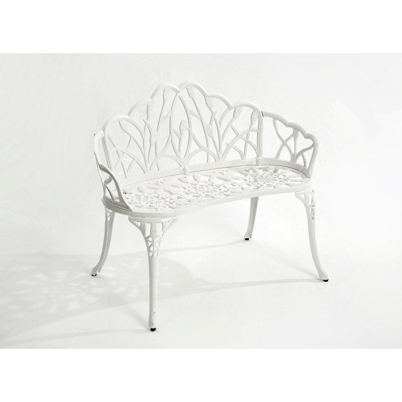 Banc de jardin en métal, Blanc