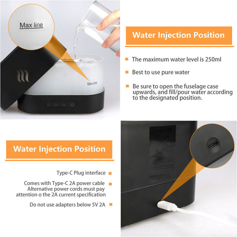 JESLED 0.07 Gallons Cool Mist Ultrasonic Tabletop Humidifier for 700 Cubic Feet