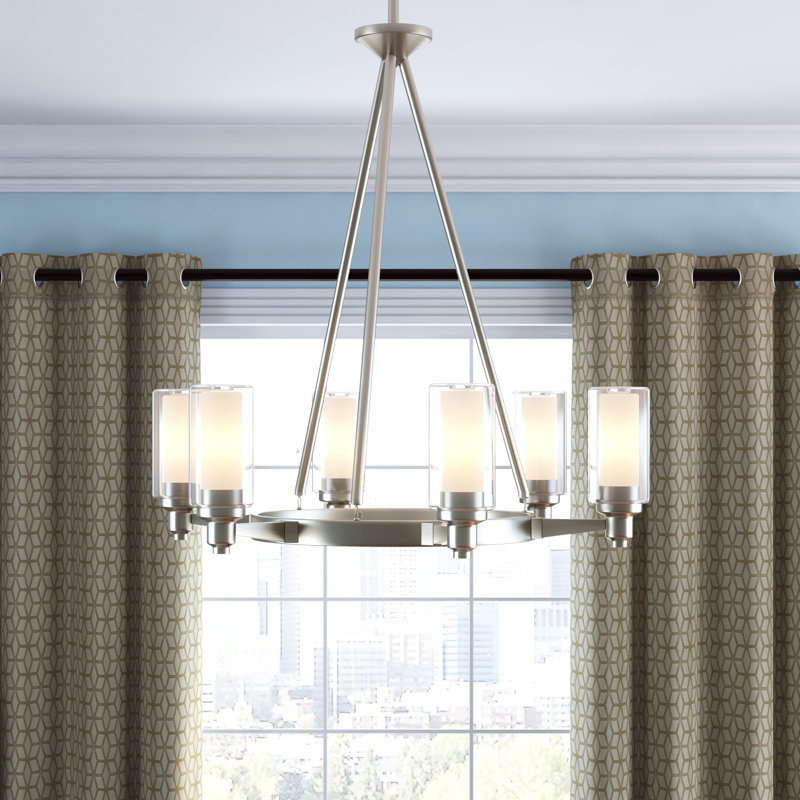 Circolo 6 - Light Wagon Wheel Chandelier, Brushed Nickel