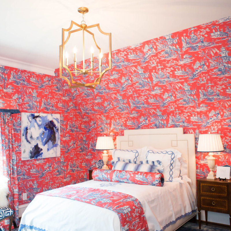 Cedric 6 - Light Dimmable Lantern Geometric Chandelier, Aged Brass