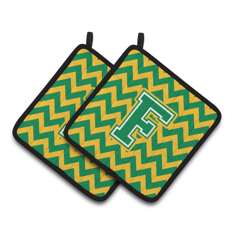 Poignée à chevrons, F, Vert/doré