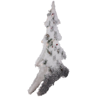 LED Lighted 2D Tinsel And Pine Christmas Tree Decoration - 27.5"
