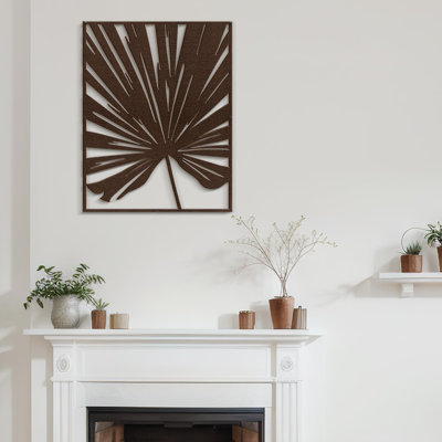 Abstract Fan Leaf Silhouette Wall Decor Modern Abstract Wall Accent Sculpture Hanging Decoration Metal Wall Decor