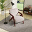 Fauteuil d'appoint rembourré de 23,8 po de largeur Mid-Century avec pieds en bois massif en forme de Z et fauteuil en tissu doux pour le salon-1924628351