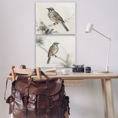 Ensemble de 2 reproductions d'art sur toile perchées