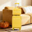 14"/20" 2 Pcs/Set In ABS Spinner Wheel Luggage, With Combination Lock And Front Opening Design, 14" Cosmetic Case (Yellow)
