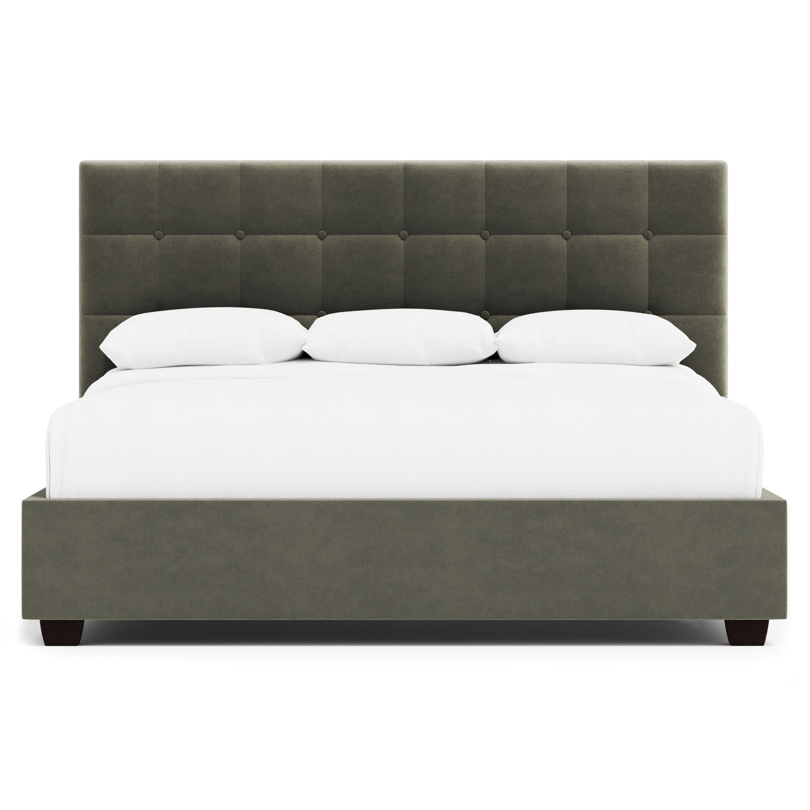 Bernhardt Avery Fabric Panel Bed King, Espresso/Dark Gray