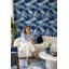 Papier peint bleu tourbillon de marbre-1508021716