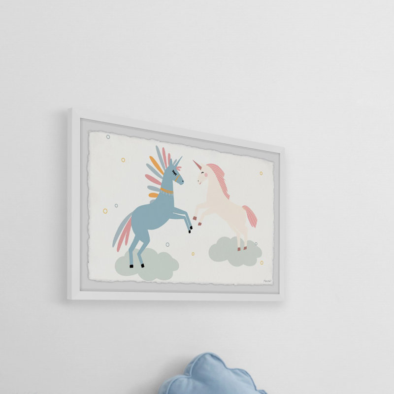 Braywood Unicorn Friends, reproduction encadrée, H 8 po x l 12 po x P 1,5 po, Blanc