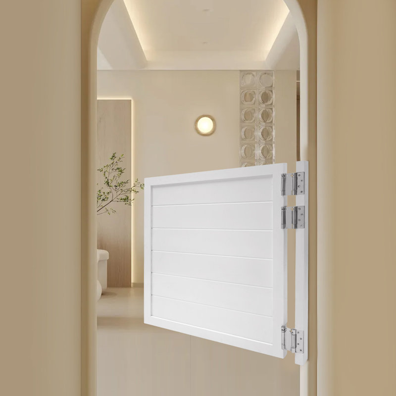 35.4'' Solid Wood Paneled with Installation Hardware Kit without Installation Hardware Kit Café / Saloon Door, White
