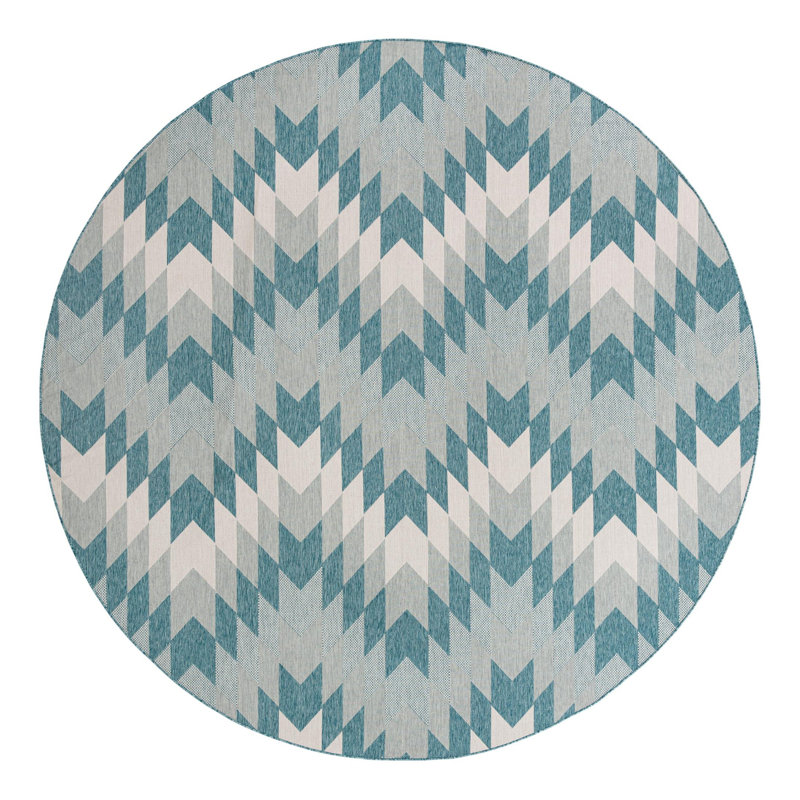 Blox Hower Indoor/Outdoor Area Rug, Round 12'