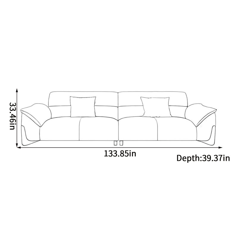 Canapé moderne en tissu, H 33,46 po x l 133,85 po x P 39,37 po, 5