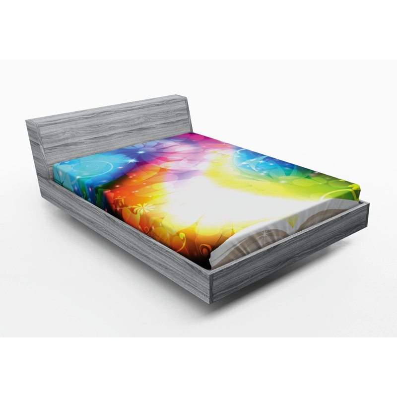 Microfiber Abstract Fitted Sheet, Queen Fitted Sheet