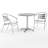 Moraal Round Aluminum Indoor-Outdoor Table Set with 2 Slat Back Chairs-728214427-795904946