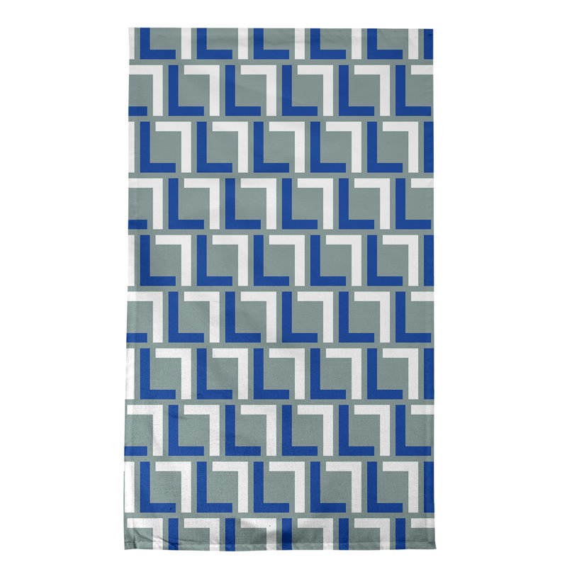 Dallas Tea Towel Kitchen Towel, Royal Blue/White/Silver Green, Polyester