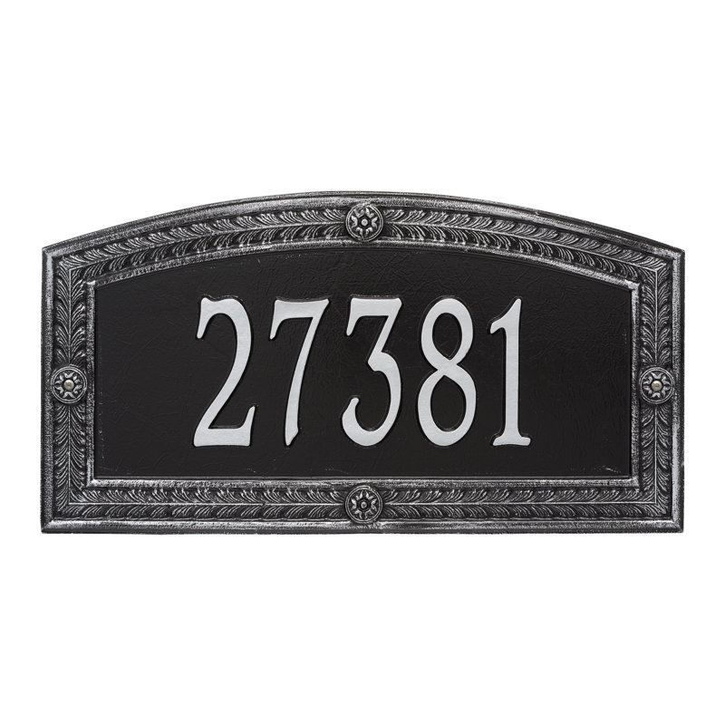 Plaque d'adresse murale sur 1 ligne Hamilton, Noir / argent, Oui