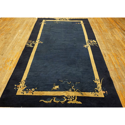 Tapis de couloir rectangulaire en laine noué à la main chinois chinois des années 1920