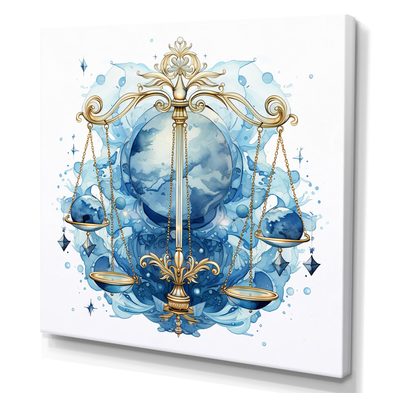 Balance, signe du zodiaque I sur toile, H 36 po x l 36 po x P 1,5 po, Toile tendue