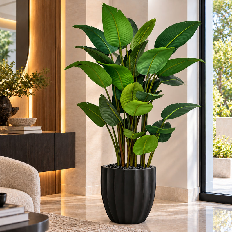 82 " H Faux Tree, Matte Black