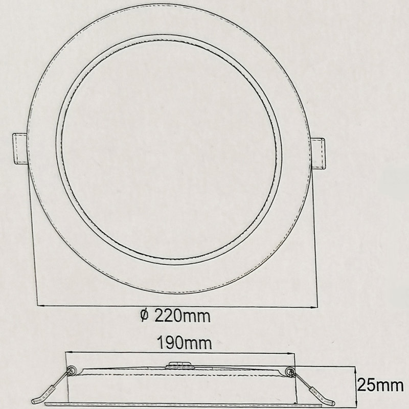 1pc 24W LED Downlight, 6500K, 2600 Lumen