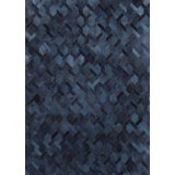 Natural Hide Cowhide Geometric Area Rug in Blue
