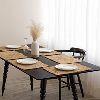 Jute Placemats | 13" x 19" | Set of 6 | Natural