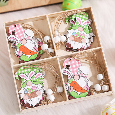 12 Pieces Of Pendant Easter Decorations Easter Tree Decoration Bunny Rabbit Hanging Pendants