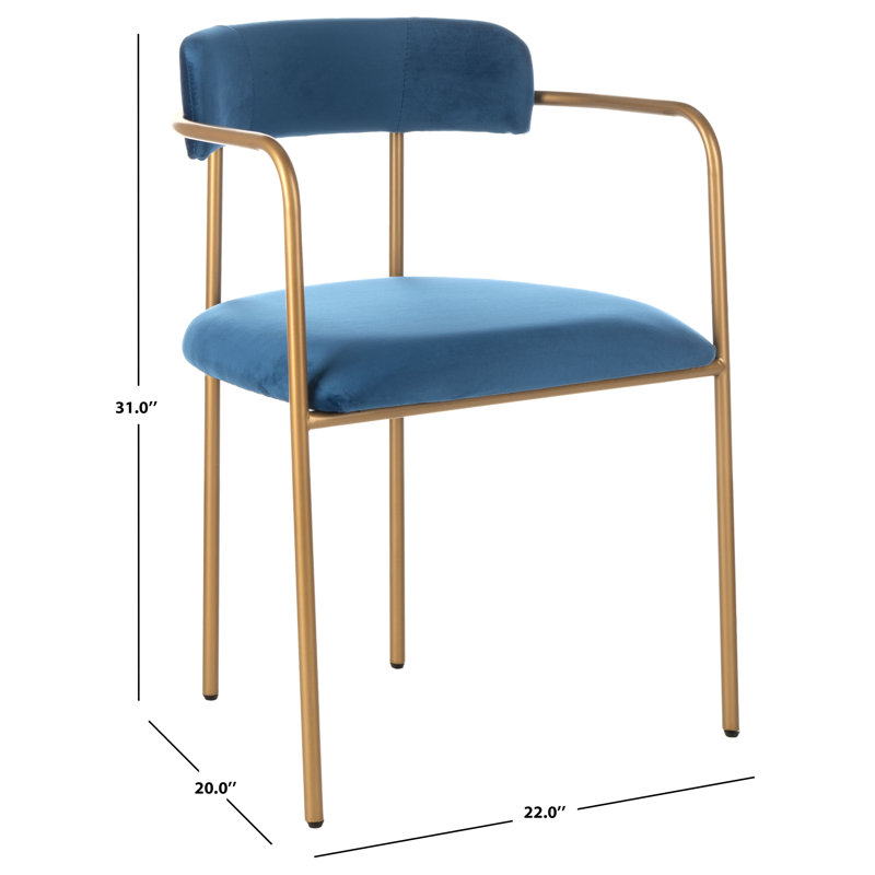 Chaise rembourrée Hrisula, Bleu marine